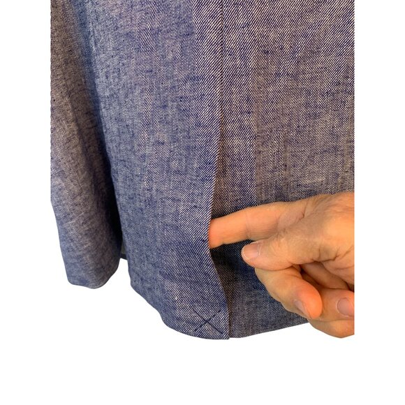 Lane Bryant Womens Blue Linen Blend Blazer Size 24W Plus Cuffable NWT 8697 - Picture 9 of 12